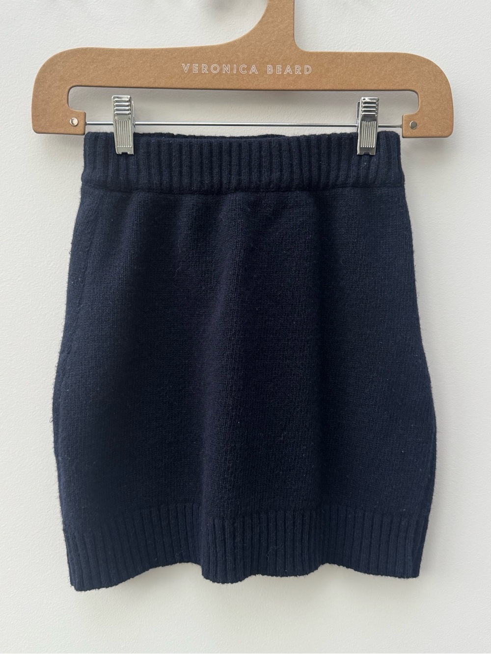 Dark Navy Fitted Knit Mini Skirt